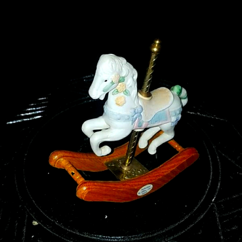 Porcelain White Carousel Musical Horse